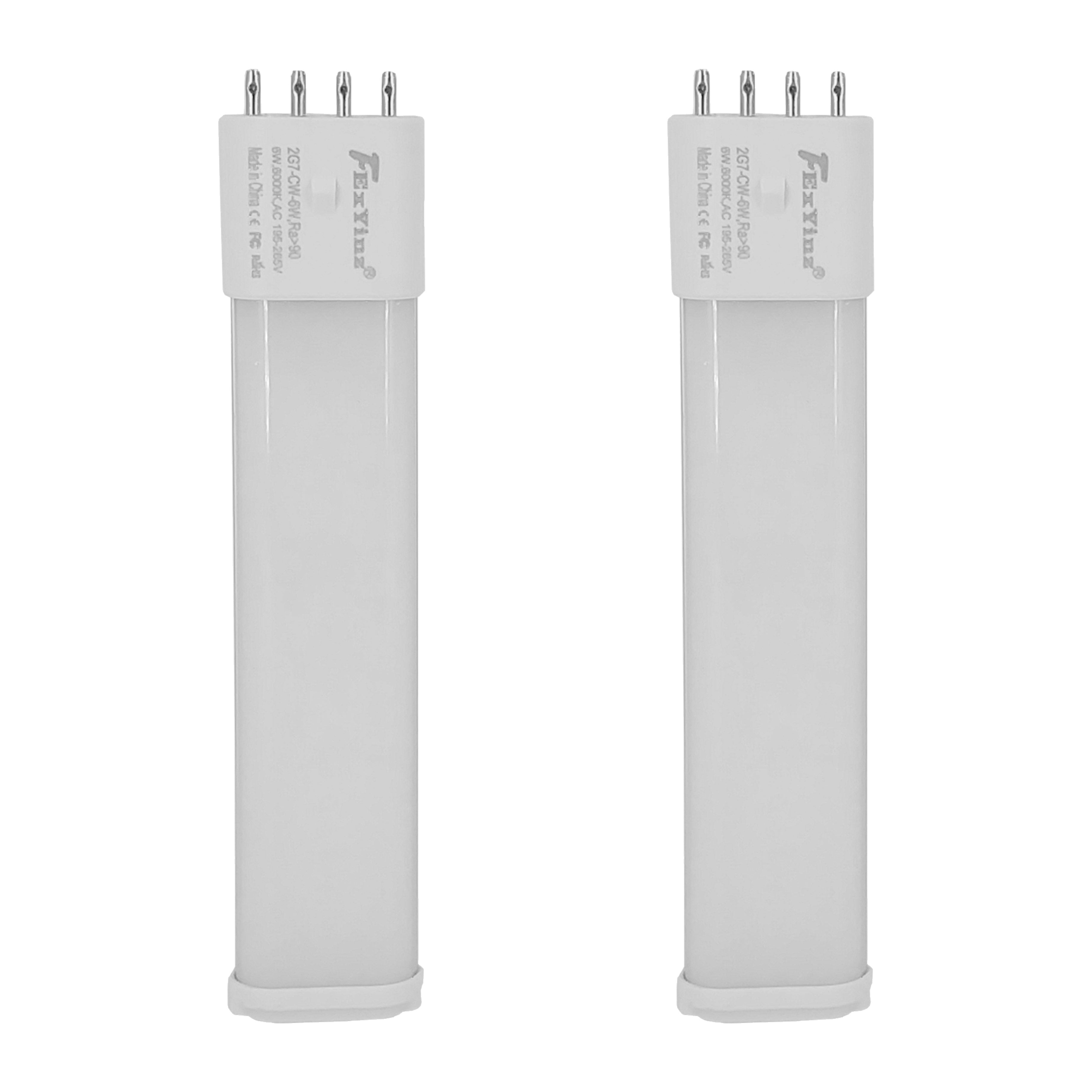 2G7 LED Bulb 6W Flicker-Free PLS Lamp Replacement, 4 Pin, 2 Pack