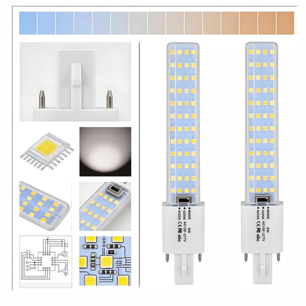 G23 LED Bulb 6W – Warm/Natural/Cold White, CRI 90+, Mercury-Free, 2-Pin PLS Replacement (2 Pack)