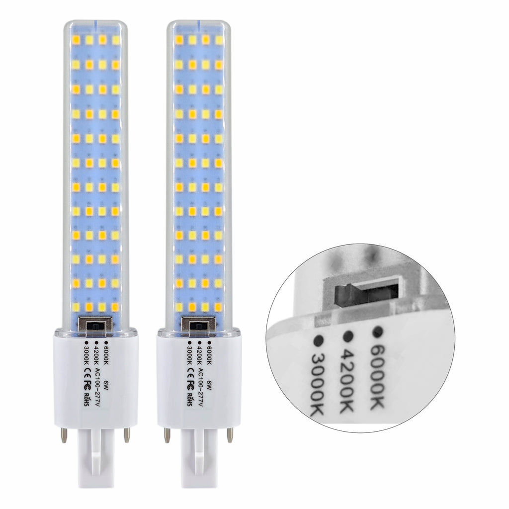 G23 LED Bulb 6W – Warm/Natural/Cold White, CRI 90+, Mercury-Free, 2-Pin PLS Replacement (2 Pack)